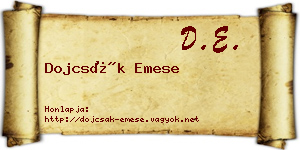 Dojcsák Emese névjegykártya