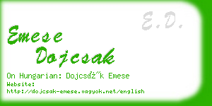 emese dojcsak business card